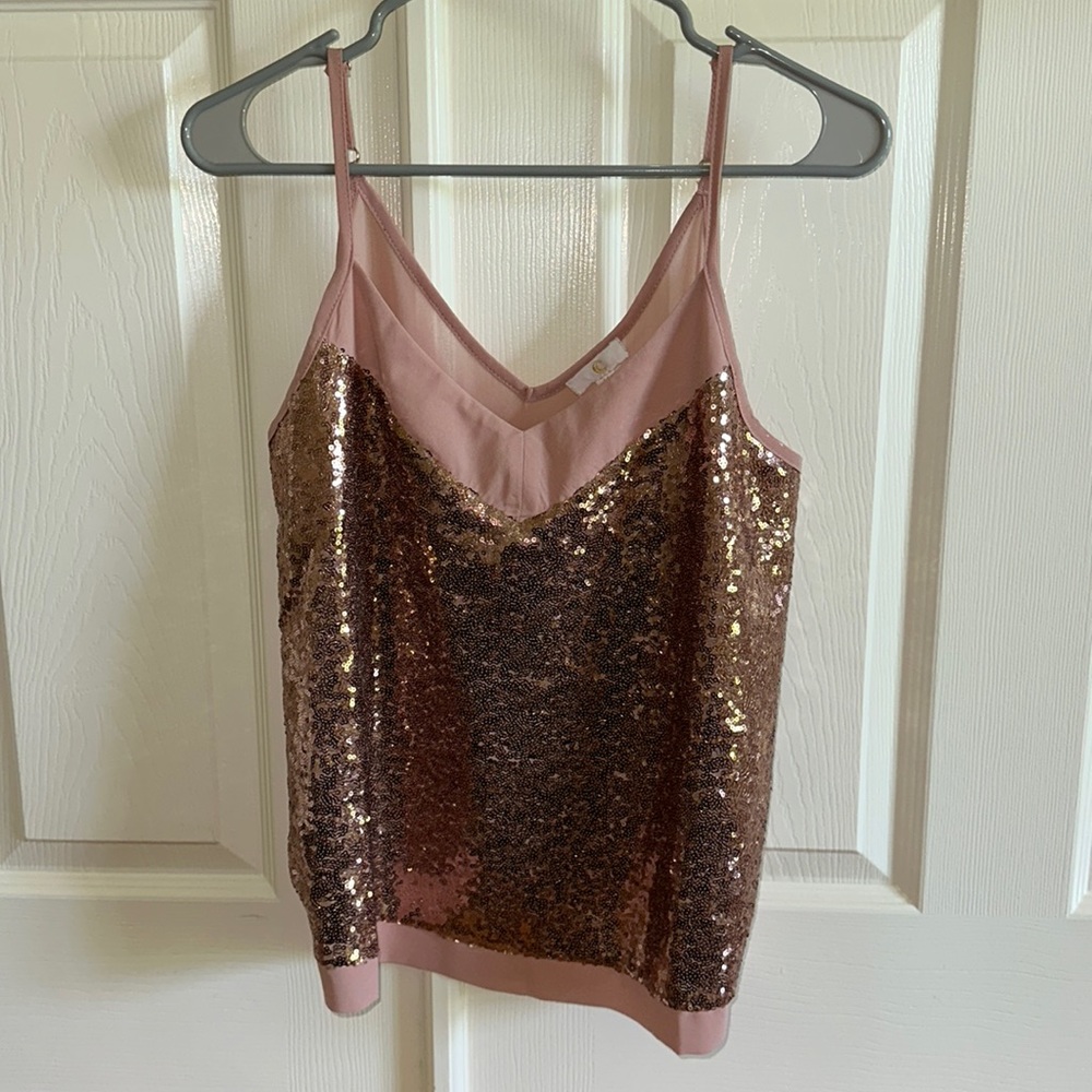 Rose Gold Sparkly Tank Top
